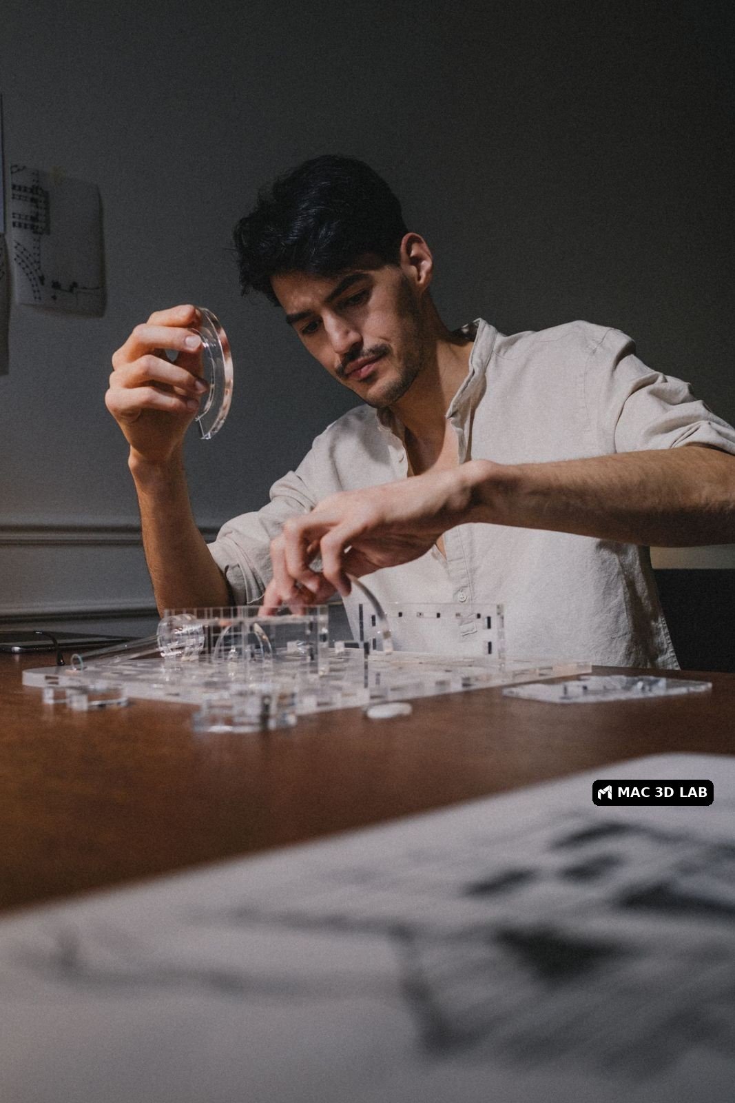 Arquitecto trabajando en una maqueta
