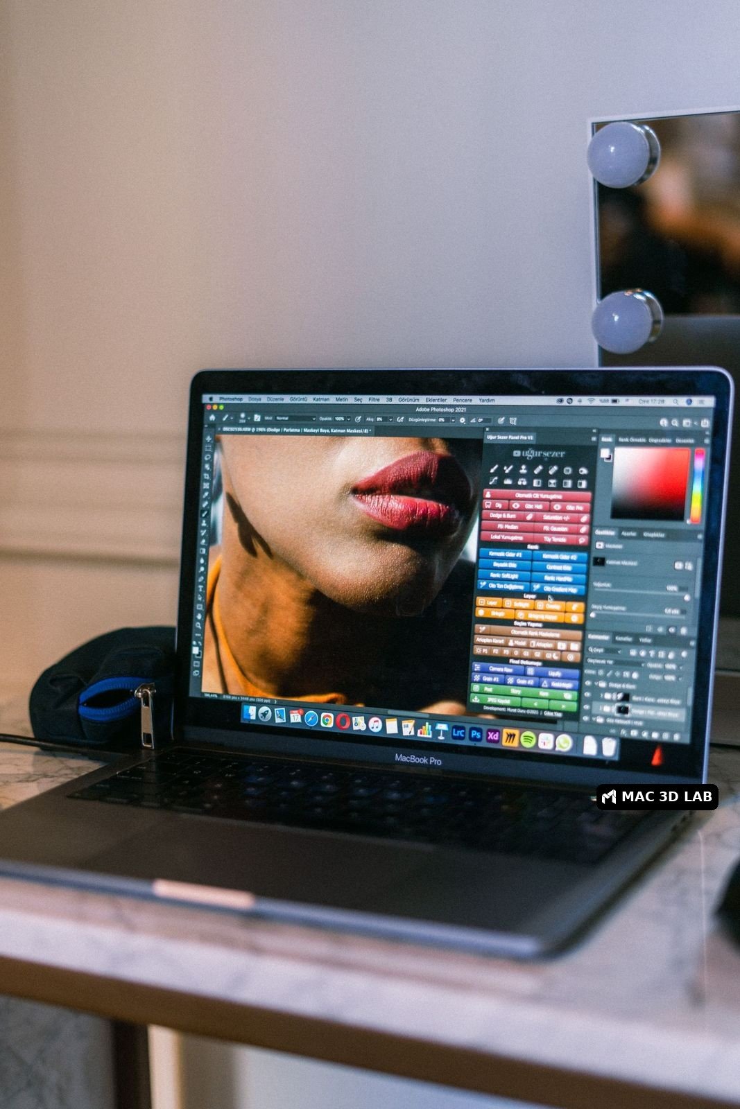 Software de diseño en una laptop